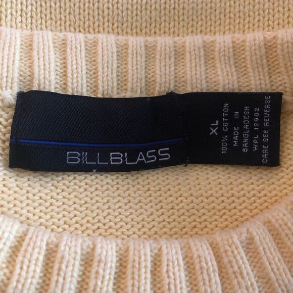 Bill Blass Men’s Sweater XL Cable Knit Crew Neck Striped - Picture 7 of 8